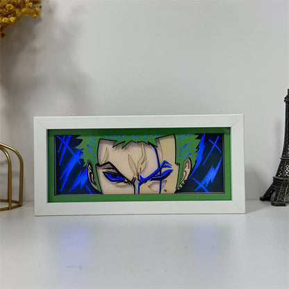 Anime theme RGB paper carving lamp, multi-color mode, remote control dimming