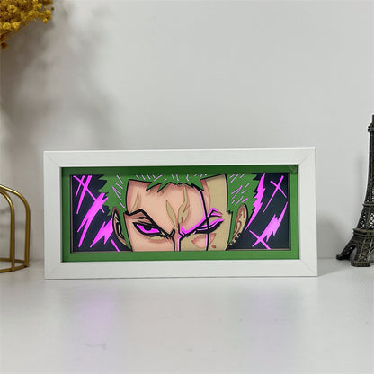 Anime theme RGB paper carving lamp, multi-color mode, remote control dimming