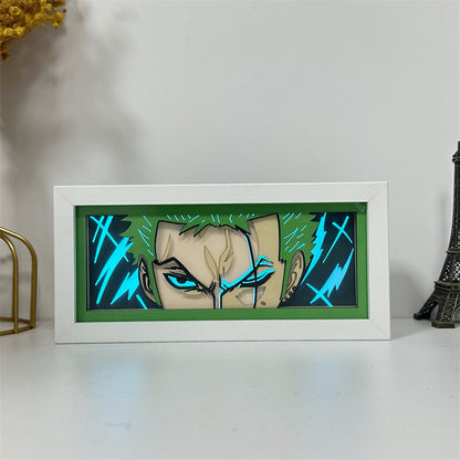 Anime theme RGB paper carving lamp, multi-color mode, remote control dimming