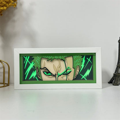 Anime theme RGB paper carving lamp, multi-color mode, remote control dimming
