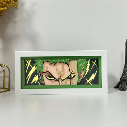 Anime theme RGB paper carving lamp, multi-color mode, remote control dimming