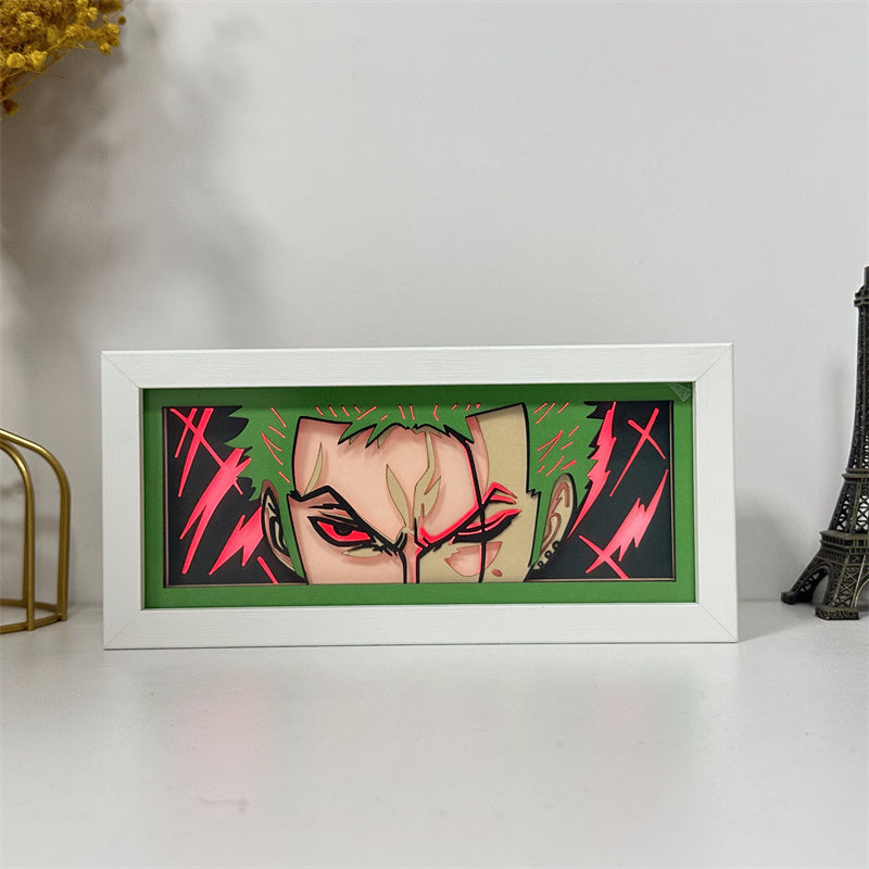 Anime theme RGB paper carving lamp, multi-color mode, remote control dimming