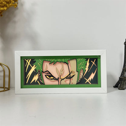 Anime theme RGB paper carving lamp, multi-color mode, remote control dimming