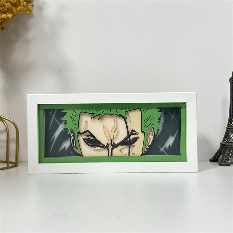 Anime theme RGB paper carving lamp, multi-color mode, remote control dimming