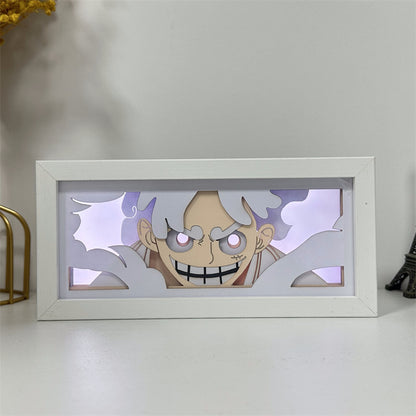 Anime theme RGB paper carving lamp, multi-color mode, remote control dimming