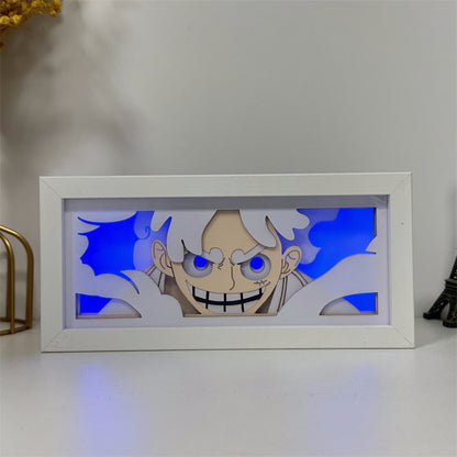 Anime theme RGB paper carving lamp, multi-color mode, remote control dimming