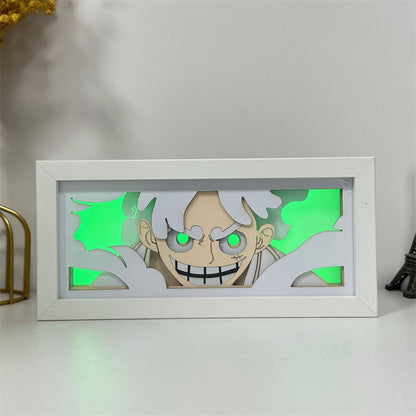 Anime theme RGB paper carving lamp, multi-color mode, remote control dimming