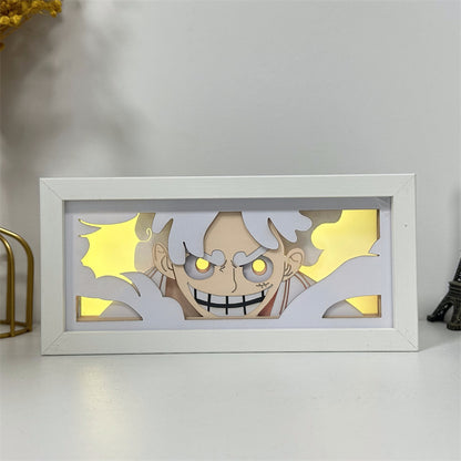 Anime theme RGB paper carving lamp, multi-color mode, remote control dimming