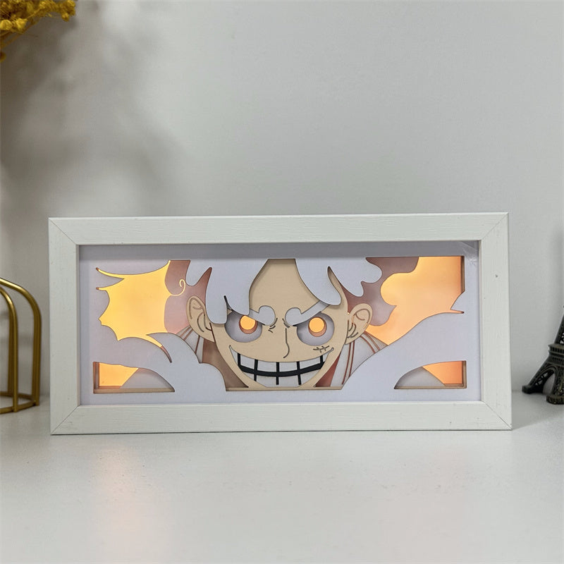 Anime theme RGB paper carving lamp, multi-color mode, remote control dimming