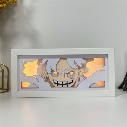 Anime theme RGB paper carving lamp, multi-color mode, remote control dimming