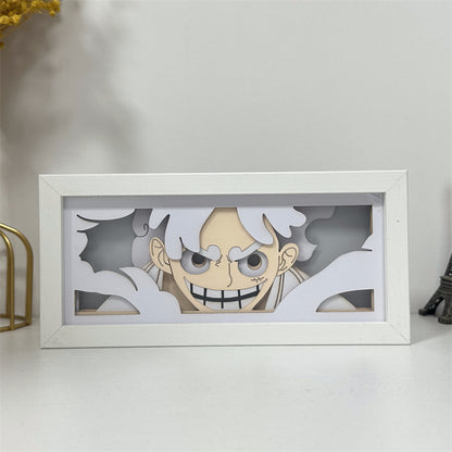 Anime theme RGB paper carving lamp, multi-color mode, remote control dimming