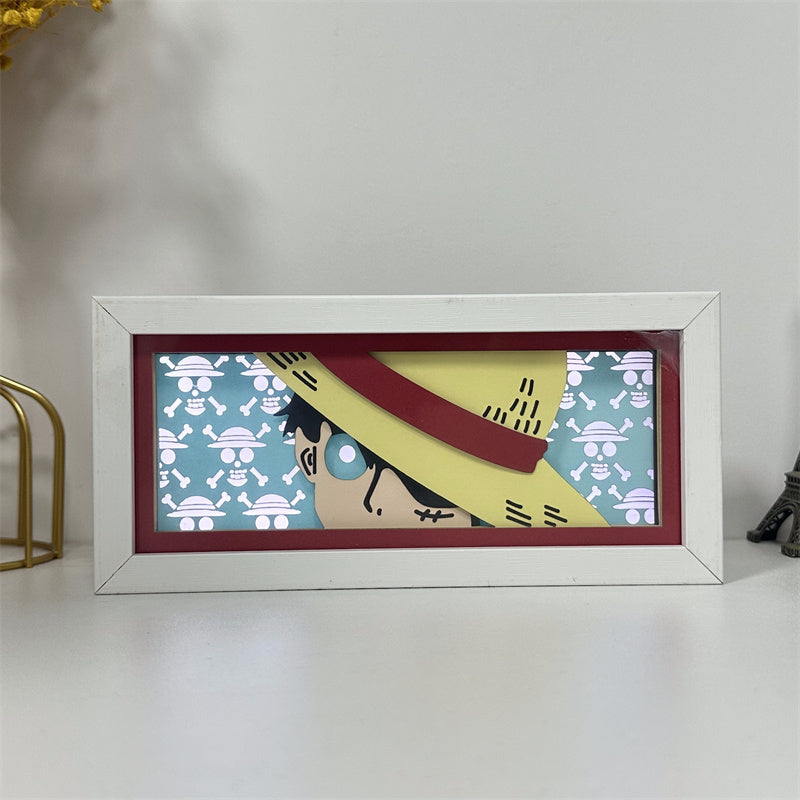 Anime theme RGB paper carving lamp, multi-color mode, remote control dimming