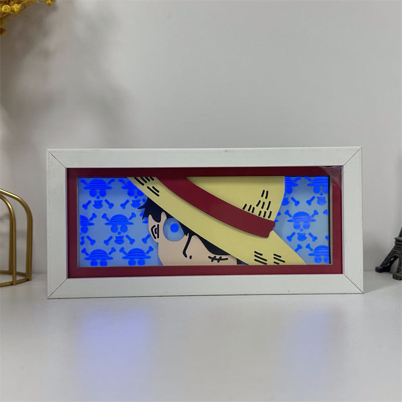 Anime theme RGB paper carving lamp, multi-color mode, remote control dimming