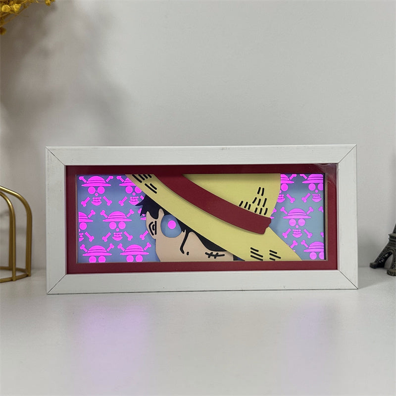Anime theme RGB paper carving lamp, multi-color mode, remote control dimming