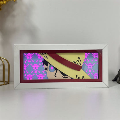 Anime theme RGB paper carving lamp, multi-color mode, remote control dimming