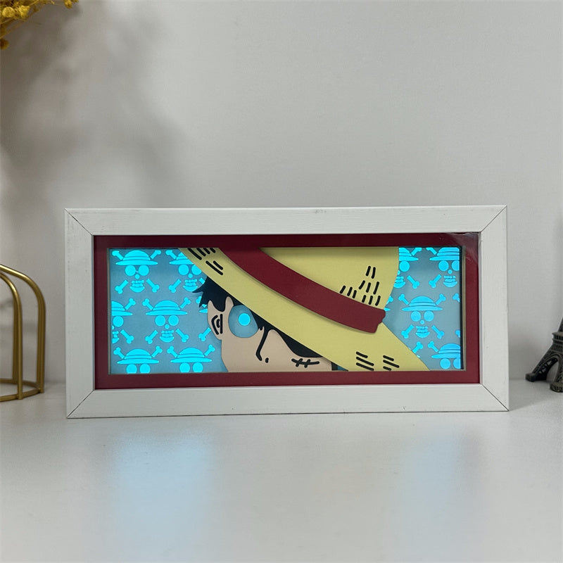 Anime theme RGB paper carving lamp, multi-color mode, remote control dimming