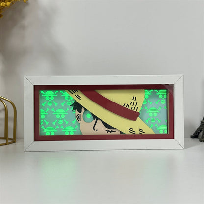 Anime theme RGB paper carving lamp, multi-color mode, remote control dimming