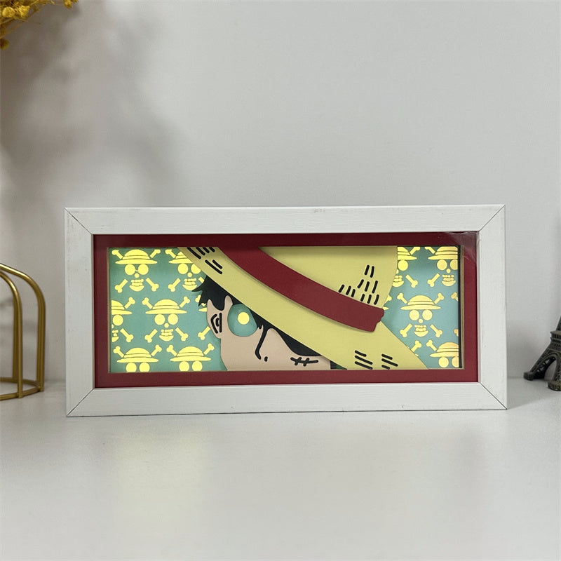 Anime theme RGB paper carving lamp, multi-color mode, remote control dimming