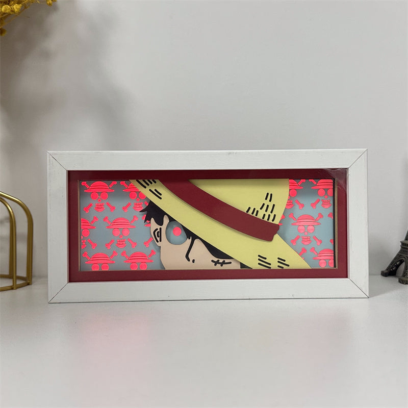 Anime theme RGB paper carving lamp, multi-color mode, remote control dimming