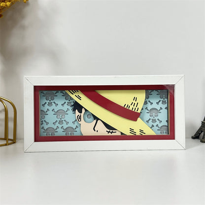 Anime theme RGB paper carving lamp, multi-color mode, remote control dimming