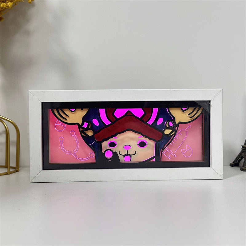 Anime theme RGB paper carving lamp, multi-color mode, remote control dimming