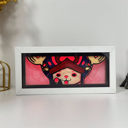 Anime theme RGB paper carving lamp, multi-color mode, remote control dimming