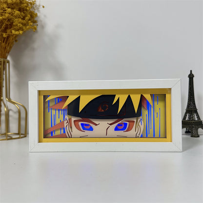 Anime theme RGB paper carving lamp, multi-color mode, remote control dimming