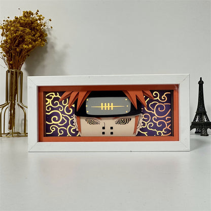 Anime theme RGB paper carving lamp, multi-color mode, remote control dimming