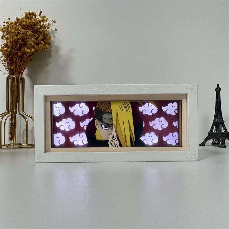 Anime theme RGB paper carving lamp, multi-color mode, remote control dimming