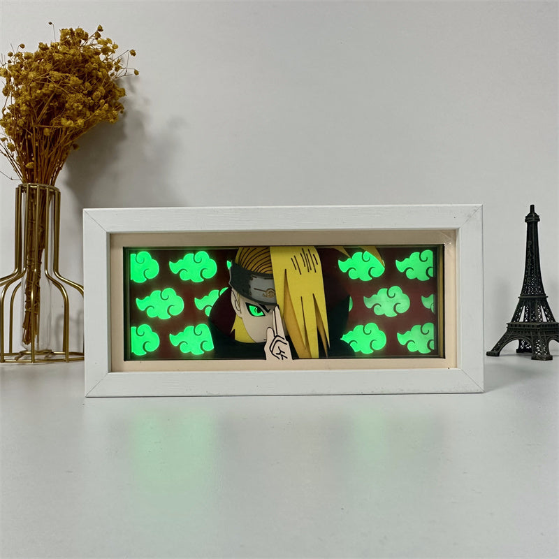 Anime theme RGB paper carving lamp, multi-color mode, remote control dimming