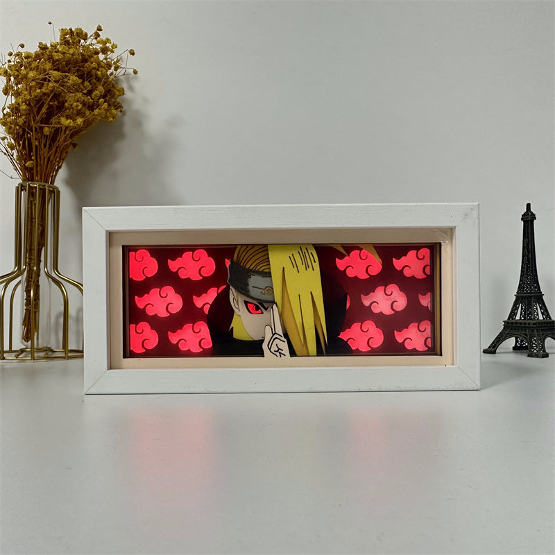 Anime theme RGB paper carving lamp, multi-color mode, remote control dimming