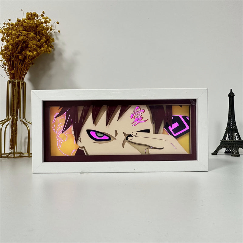 Anime theme RGB paper carving lamp, multi-color mode, remote control dimming