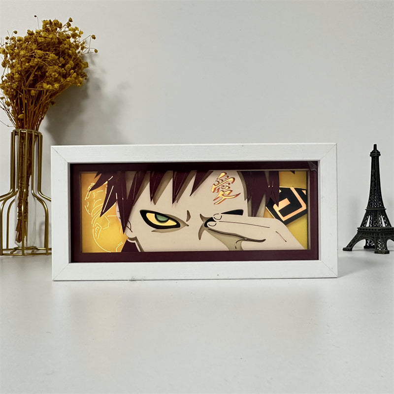 Anime theme RGB paper carving lamp, multi-color mode, remote control dimming