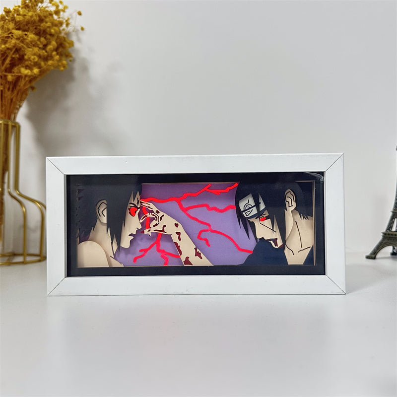 Anime theme RGB paper carving lamp, multi-color mode, remote control dimming