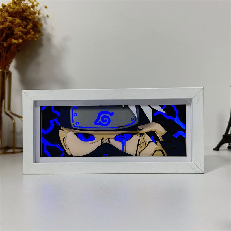 Anime theme RGB paper carving lamp, multi-color mode, remote control dimming