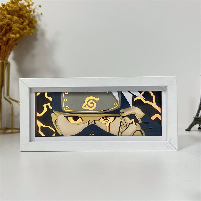 Anime theme RGB paper carving lamp, multi-color mode, remote control dimming