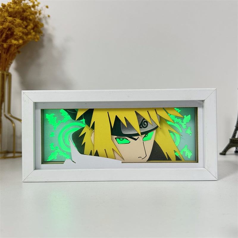 Anime theme RGB paper carving lamp, multi-color mode, remote control dimming