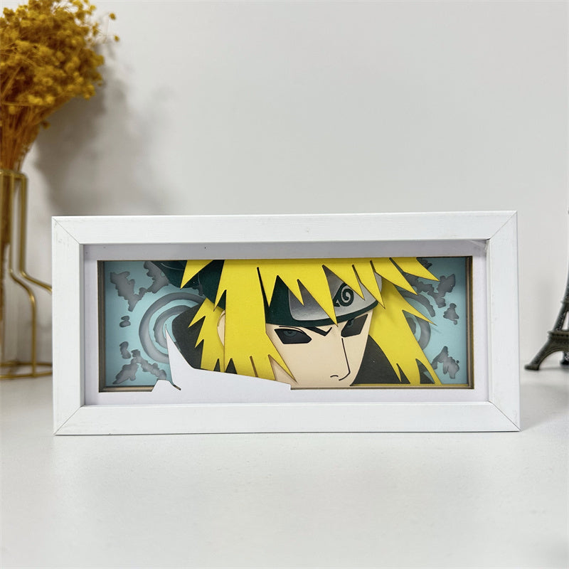 Anime theme RGB paper carving lamp, multi-color mode, remote control dimming