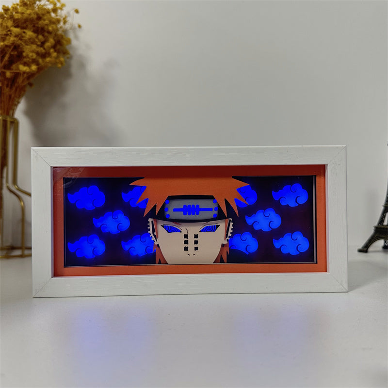 Anime theme RGB paper carving lamp, multi-color mode, remote control dimming