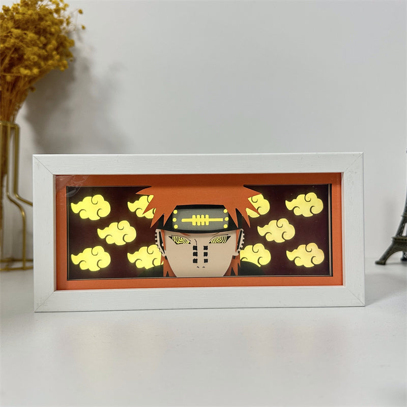 Anime theme RGB paper carving lamp, multi-color mode, remote control dimming