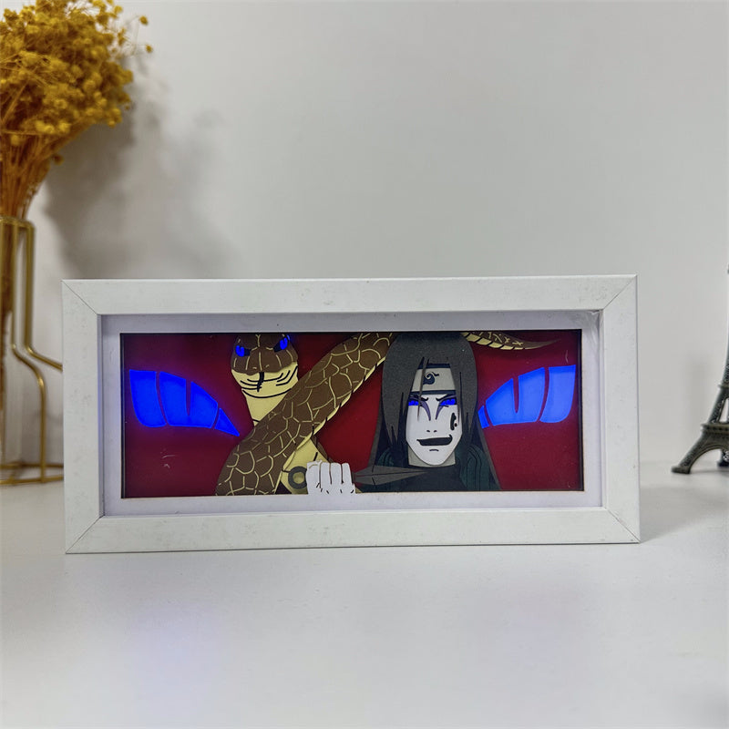 Anime theme RGB paper carving lamp, multi-color mode, remote control dimming