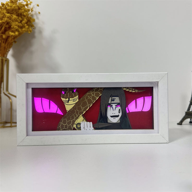 Anime theme RGB paper carving lamp, multi-color mode, remote control dimming