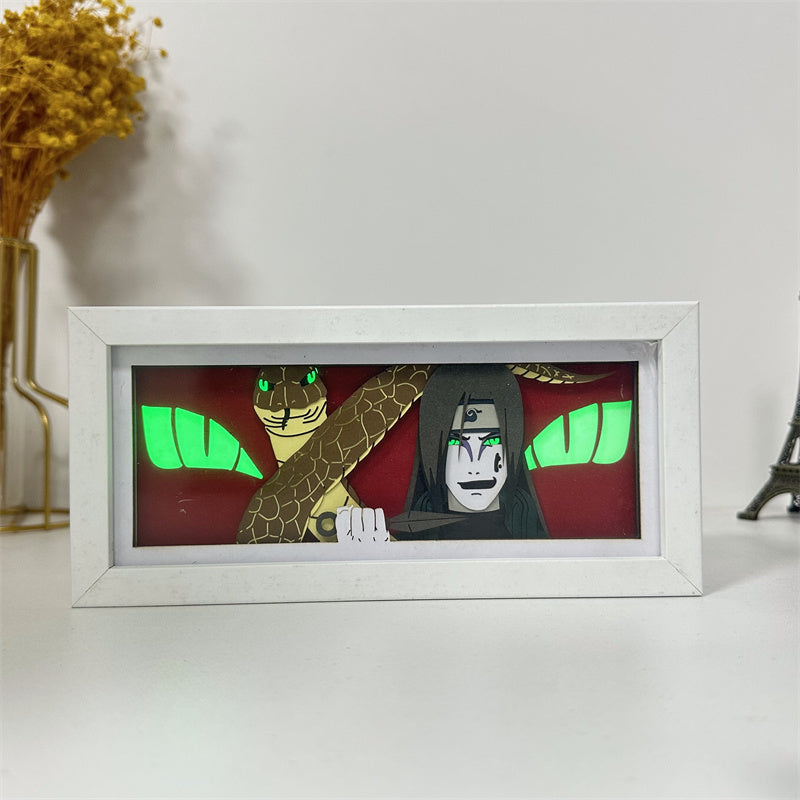 Anime theme RGB paper carving lamp, multi-color mode, remote control dimming