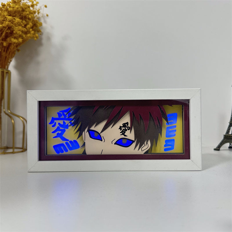 Anime theme RGB paper carving lamp, multi-color mode, remote control dimming