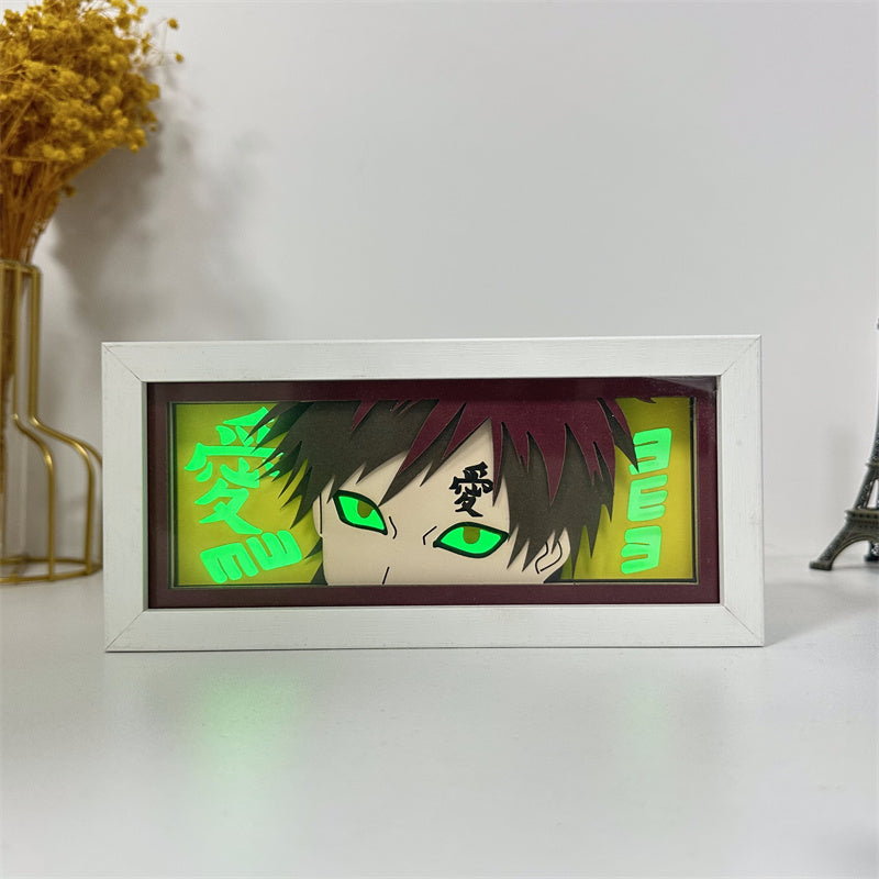 Anime theme RGB paper carving lamp, multi-color mode, remote control dimming