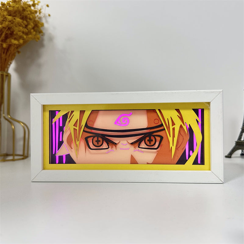 Anime theme RGB paper carving lamp, multi-color mode, remote control dimming