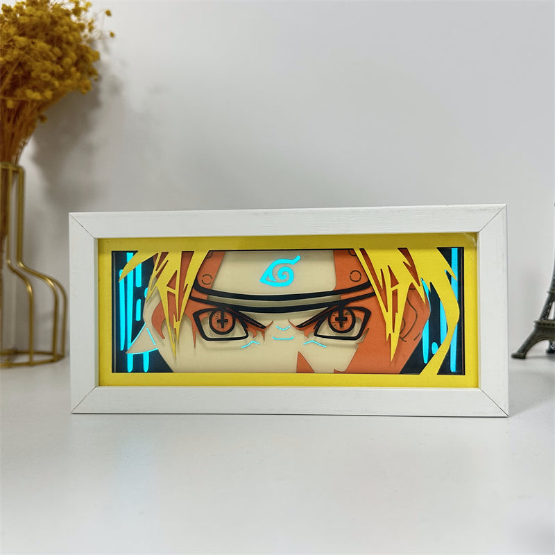 Anime theme RGB paper carving lamp, multi-color mode, remote control dimming