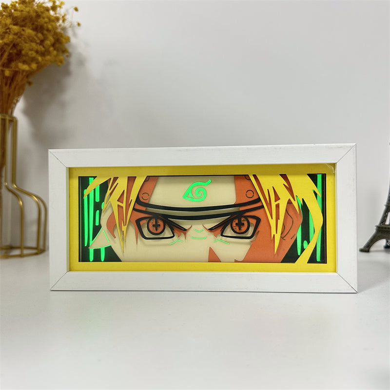 Anime theme RGB paper carving lamp, multi-color mode, remote control dimming