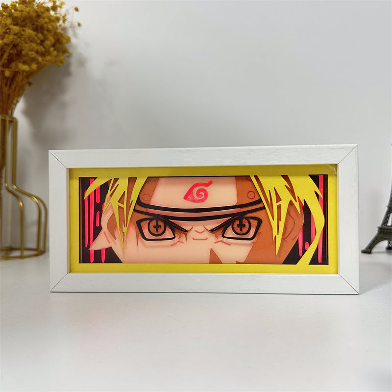 Anime theme RGB paper carving lamp, multi-color mode, remote control dimming