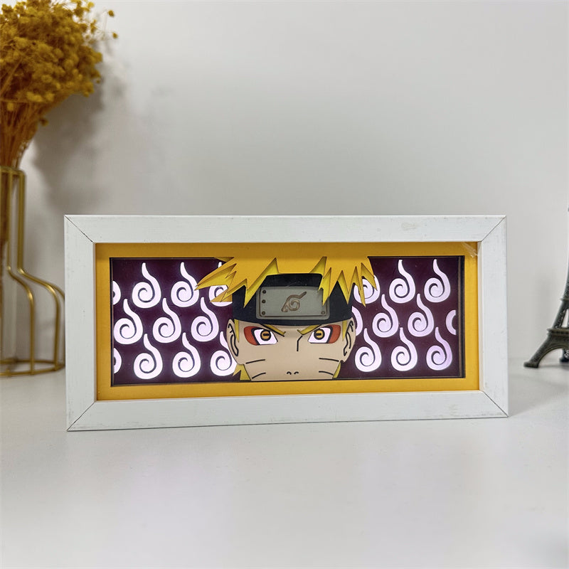 Anime theme RGB paper carving lamp, multi-color mode, remote control dimming